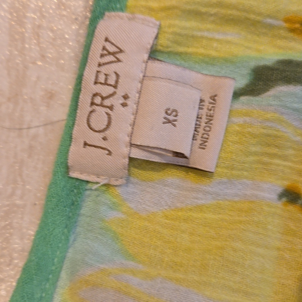 J. Crew Green/Yellow Floral Print 100% Cotton Cover-Up - Picture 3 of 8